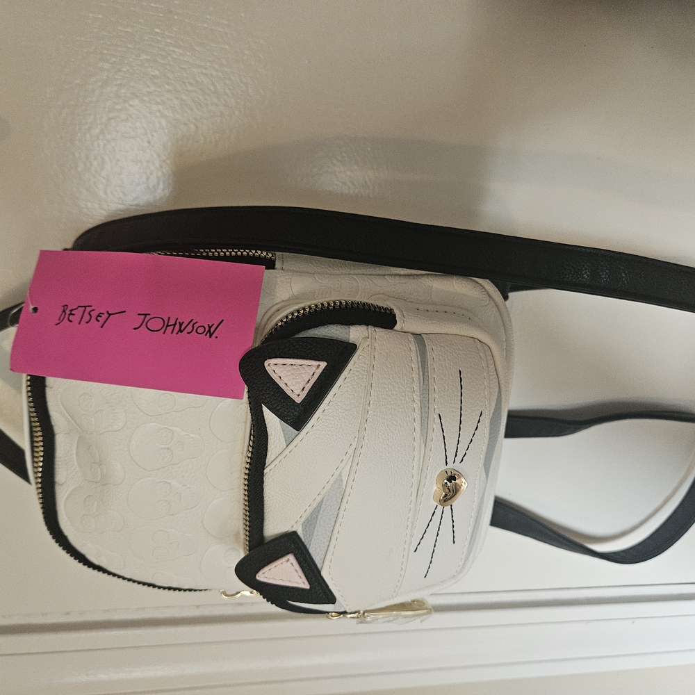 Betsey Johnson Mini Bag White and Black Chic